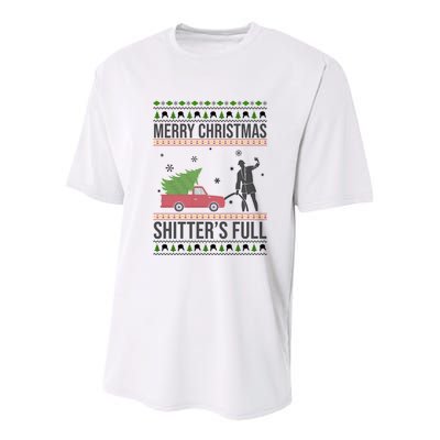 Merry Christmas Shitters Full Funny Ugly Youth Performance Sprint T-Shirt