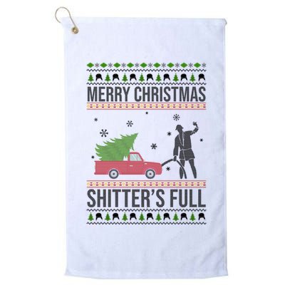 Merry Christmas Shitters Full Funny Ugly Golf Towel