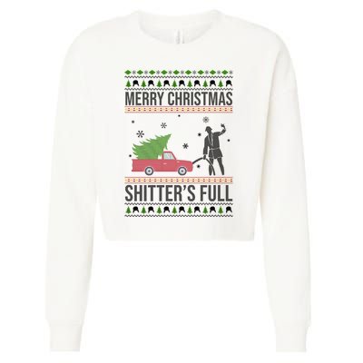 Merry Christmas Shitters Full Funny Ugly Cropped Pullover Crew