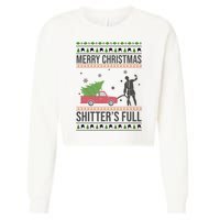 Merry Christmas Shitters Full Funny Ugly Cropped Pullover Crew