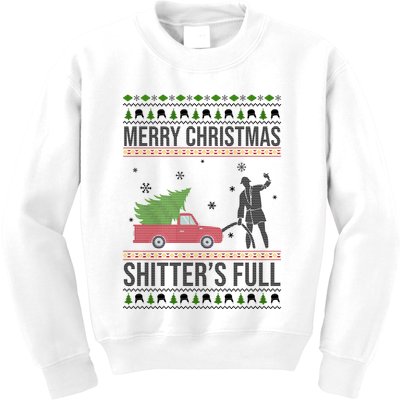 Merry Christmas Shitters Full Funny Ugly Kids Sweatshirt