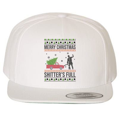 Merry Christmas Shitters Full Funny Ugly Wool Snapback Cap