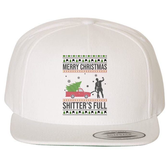 Merry Christmas Shitters Full Funny Ugly Wool Snapback Cap
