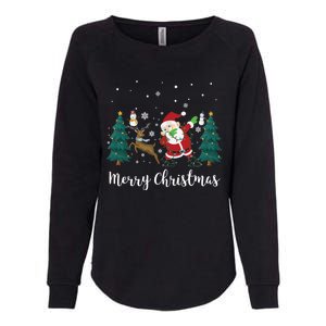 Merry Christmas Snow Tree Reindeer Dabbing Santa Cute Gift Womens California Wash Sweatshirt