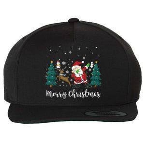 Merry Christmas Snow Tree Reindeer Dabbing Santa Cute Gift Wool Snapback Cap