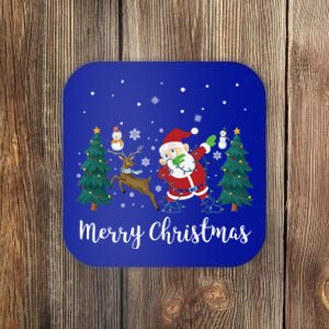 Merry Christmas Snow Tree Reindeer Dabbing Santa Cute Gift Coaster