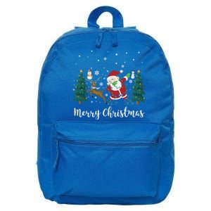 Merry Christmas Snow Tree Reindeer Dabbing Santa Cute Gift 16 in Basic Backpack