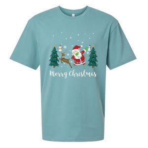 Merry Christmas Snow Tree Reindeer Dabbing Santa Cute Gift Sueded Cloud Jersey T-Shirt