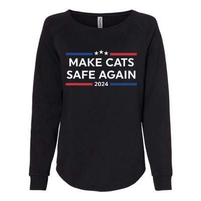 Make Cats Safe Again Trump Womens California Wash Sweatshirt