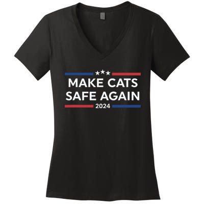 Make Cats Safe Again Trump Women's V-Neck T-Shirt