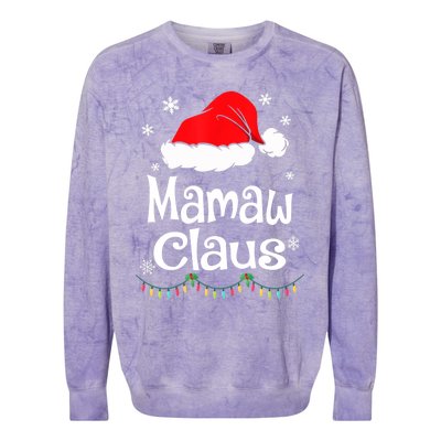 Mamaw Claus Santa Christmas Matching Family Pajama Funny Meaningful Gift Colorblast Crewneck Sweatshirt