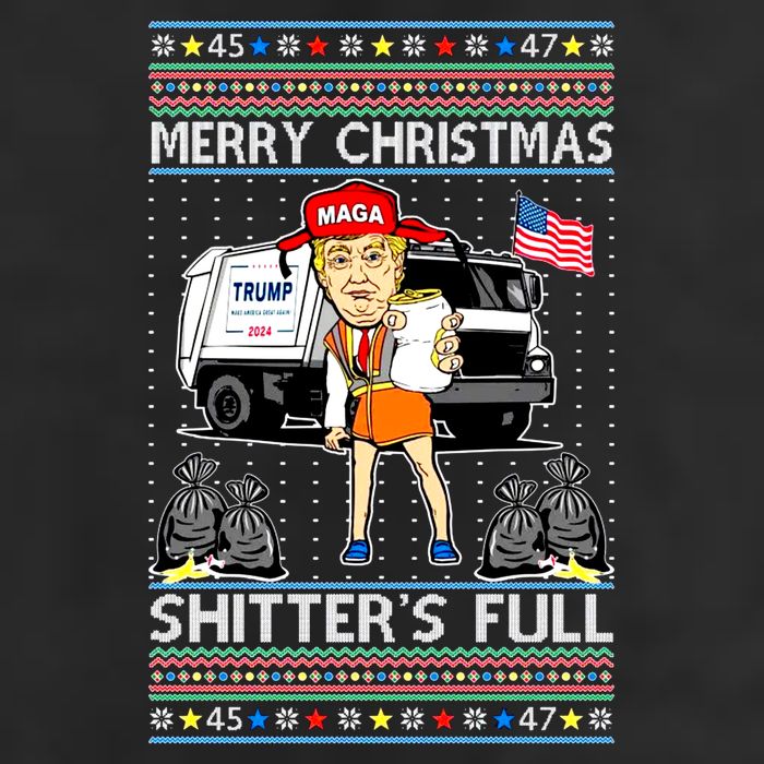 Merry Christmas Shitters Full Trump Ugly Christmas Sweater 7 Panel Mesh Trucker Snapback Hat