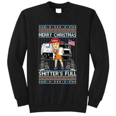 Merry Christmas Shitters Full Trump Ugly Christmas Sweater Sweatshirt