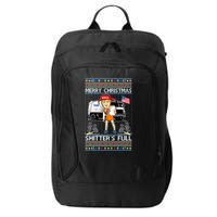 Merry Christmas Shitters Full Trump Ugly Christmas Sweater City Backpack