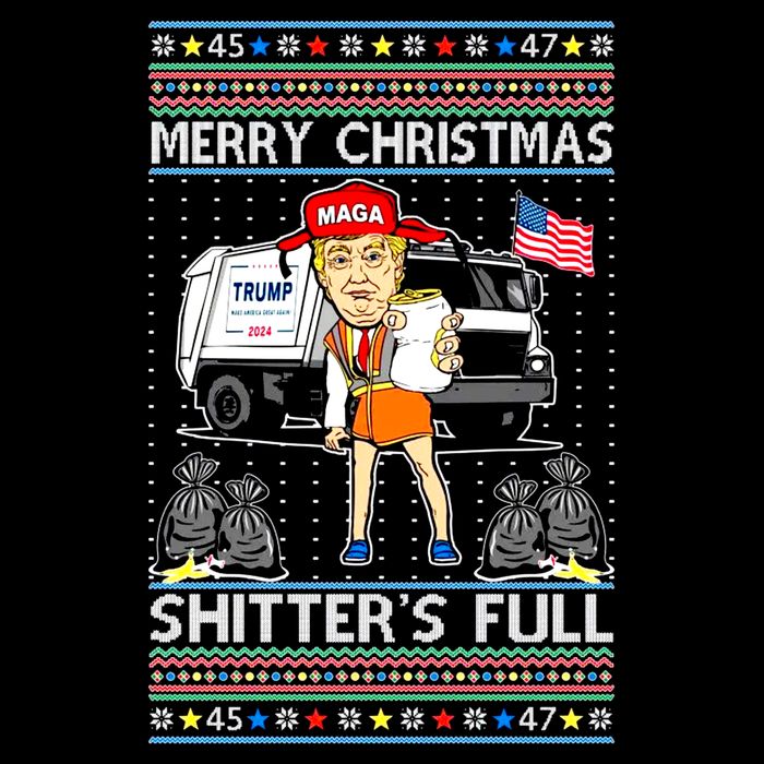 Merry Christmas Shitters Full Trump Ugly Christmas Sweater City Backpack