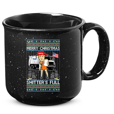 Merry Christmas Shitters Full Trump Ugly Christmas Sweater 15oz Campfire Ceramic Mug