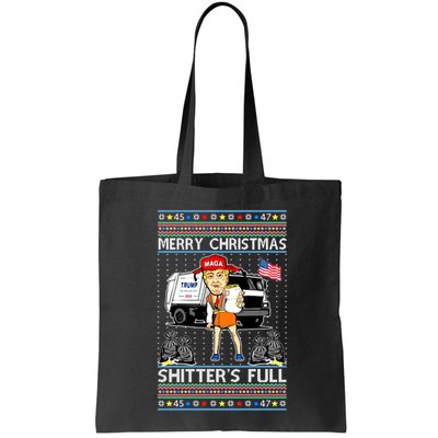 Merry Christmas Shitters Full Trump Ugly Christmas Sweater Bag