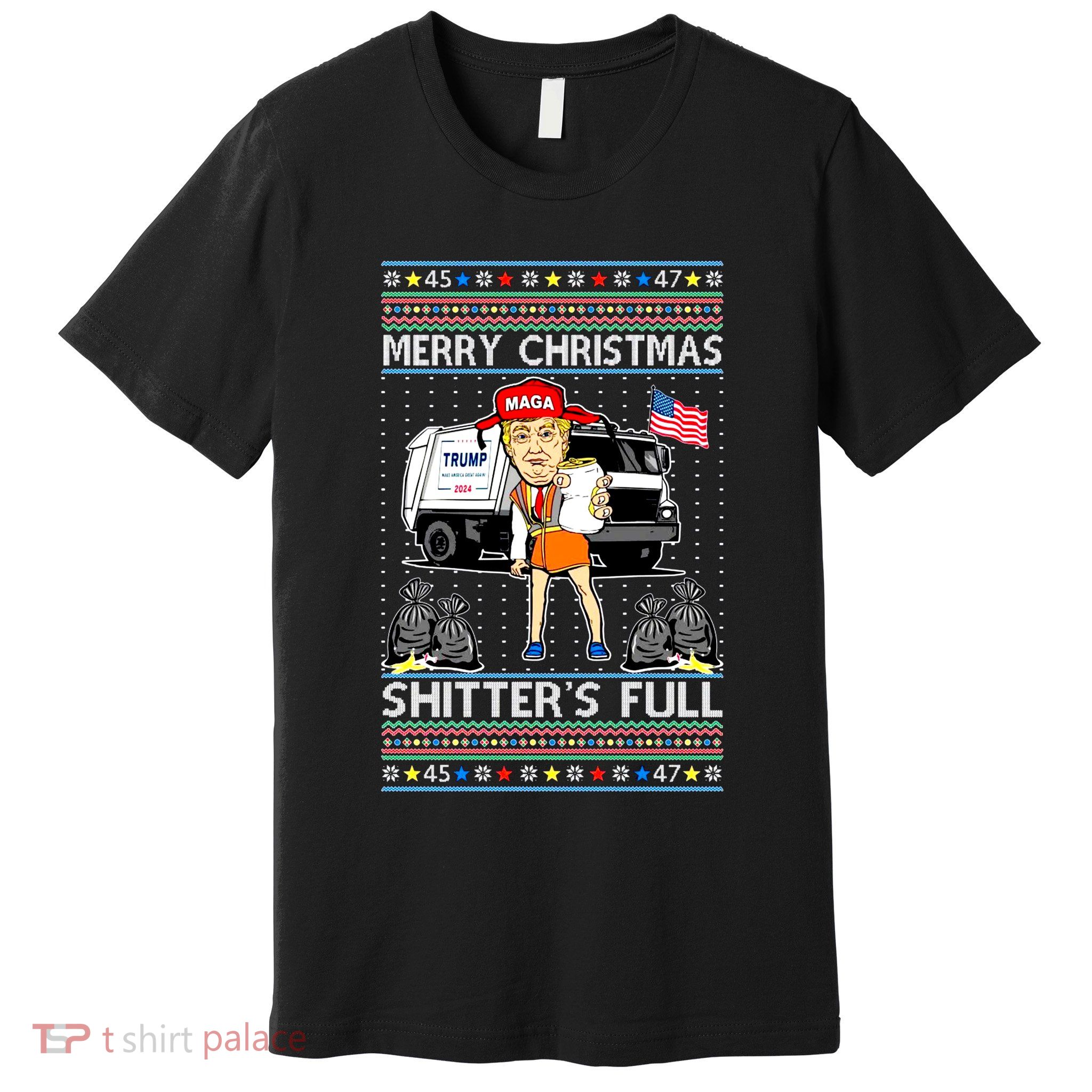 Merry Christmas Shitters Full Trump Ugly Christmas Sweater Premium T-Shirt