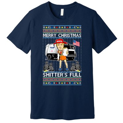 Merry Christmas Shitters Full Trump Ugly Christmas Sweater Premium T-Shirt