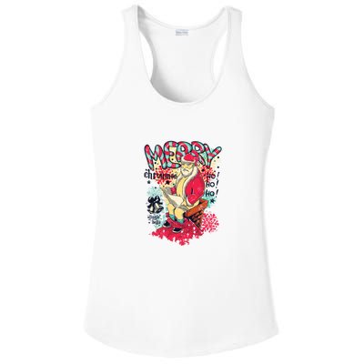 Merry Christmas Santa Poop Down Chimney Ladies PosiCharge Competitor Racerback Tank