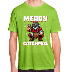 Merry Catchmas Santa Claus Baseball Catcher Xmas Christmas Adult ChromaSoft Performance T-Shirt