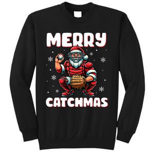 Merry Catchmas Santa Claus Baseball Catcher Xmas Christmas Sweatshirt