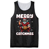 Merry Catchmas Santa Claus Baseball Catcher Xmas Christmas Mesh Reversible Basketball Jersey Tank