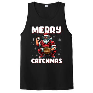 Merry Catchmas Santa Claus Baseball Catcher Xmas Christmas PosiCharge Competitor Tank