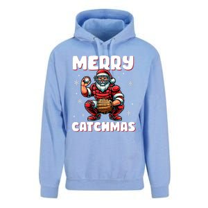 Merry Catchmas Santa Claus Baseball Catcher Xmas Christmas Unisex Surf Hoodie