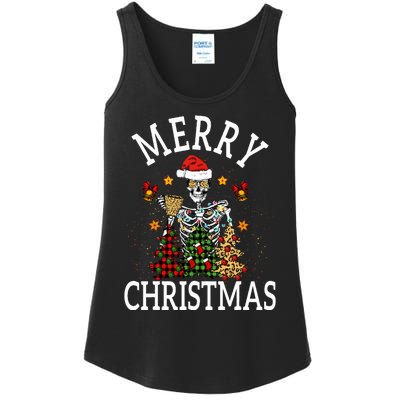 Merry Christmas Skull Skeleton funny  Ladies Essential Tank