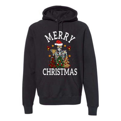 Merry Christmas Skull Skeleton funny  Premium Hoodie