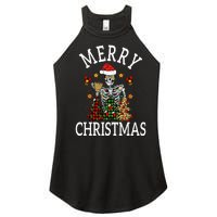 Merry Christmas Skull Skeleton funny  Women’s Perfect Tri Rocker Tank