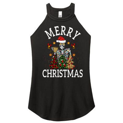 Merry Christmas Skull Skeleton funny  Women’s Perfect Tri Rocker Tank