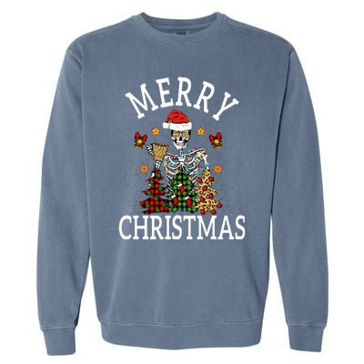 Merry Christmas Skull Skeleton funny  Garment-Dyed Sweatshirt