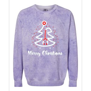 Merry Christmas Stethoscope Nurse Christmas Gift Tree Xmas Gift Colorblast Crewneck Sweatshirt