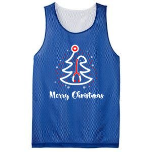 Merry Christmas Stethoscope Nurse Christmas Gift Tree Xmas Gift Mesh Reversible Basketball Jersey Tank