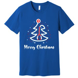 Merry Christmas Stethoscope Nurse Christmas Gift Tree Xmas Gift Premium T-Shirt