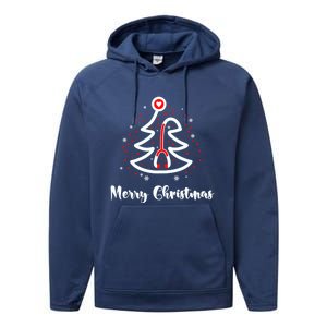 Merry Christmas Stethoscope Nurse Christmas Gift Tree Xmas Gift Performance Fleece Hoodie