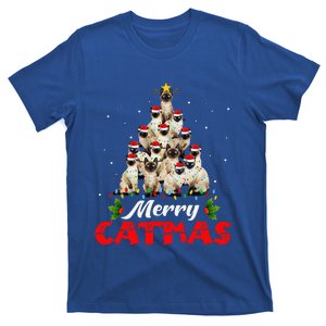 Merry Catmas Santa Siamese Cat Christmas Tree Decorations T-Shirt