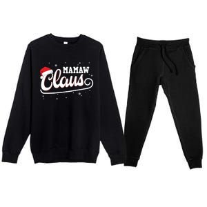 Mamaw Claus Santa Christmas Family Matching Pajama Gift Premium Crewneck Sweatsuit Set