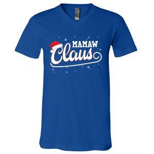 Mamaw Claus Santa Christmas Family Matching Pajama Gift V-Neck T-Shirt