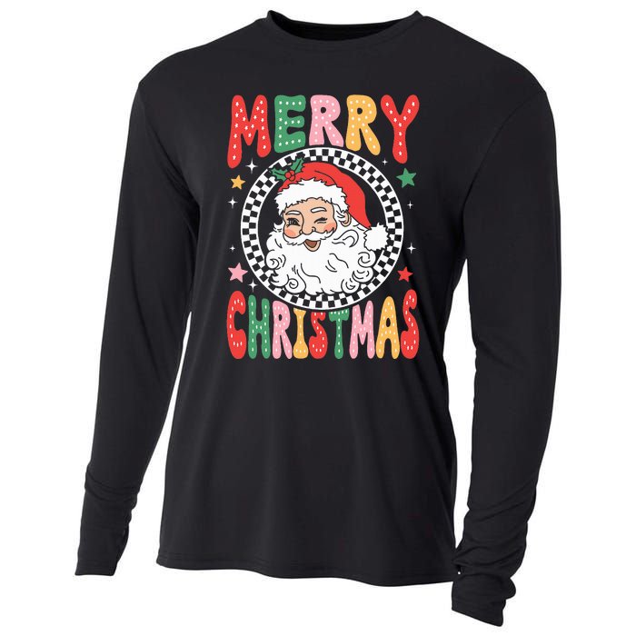 Merry Christmas Santa Claus Christmas Vibes Cooling Performance Long Sleeve Crew