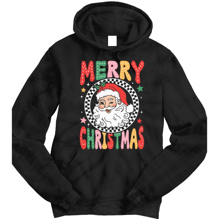 Merry Christmas Santa Claus Christmas Vibes Tie Dye Hoodie