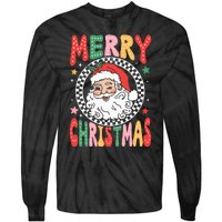 Merry Christmas Santa Claus Christmas Vibes Tie-Dye Long Sleeve Shirt