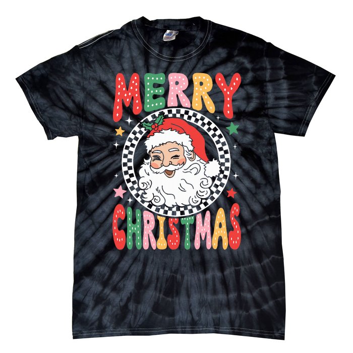 Merry Christmas Santa Claus Christmas Vibes Tie-Dye T-Shirt