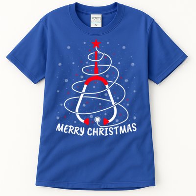 Merry Christmas Stethoscope Nursing Nurse Christmas Tree Funny Gift Tall T-Shirt