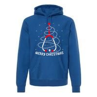 Merry Christmas Stethoscope Nursing Nurse Christmas Tree Funny Gift Premium Hoodie