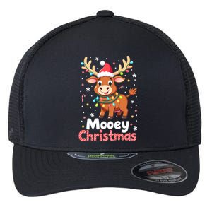 Mooey Christmas Santa Farmer Merry Highland Cow Christmas Gift Flexfit Unipanel Trucker Cap