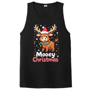 Mooey Christmas Santa Farmer Merry Highland Cow Christmas Gift PosiCharge Competitor Tank