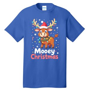 Mooey Christmas Santa Farmer Merry Highland Cow Christmas Gift Tall T-Shirt